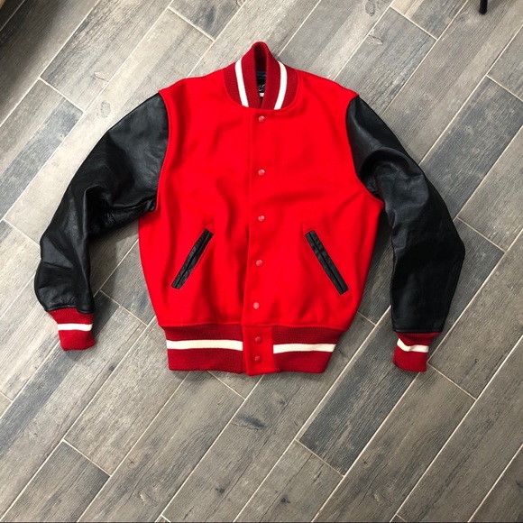 varsity jacket red and black